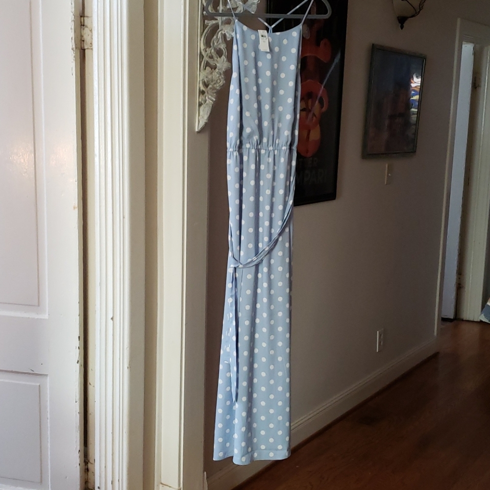 NWT Ann Taylor blue polka dot dress size18